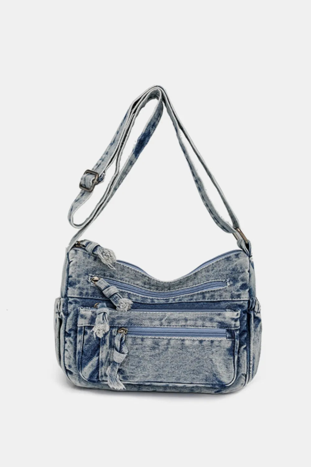 Trendy Adjustable Strap Denim Crossbody Bag