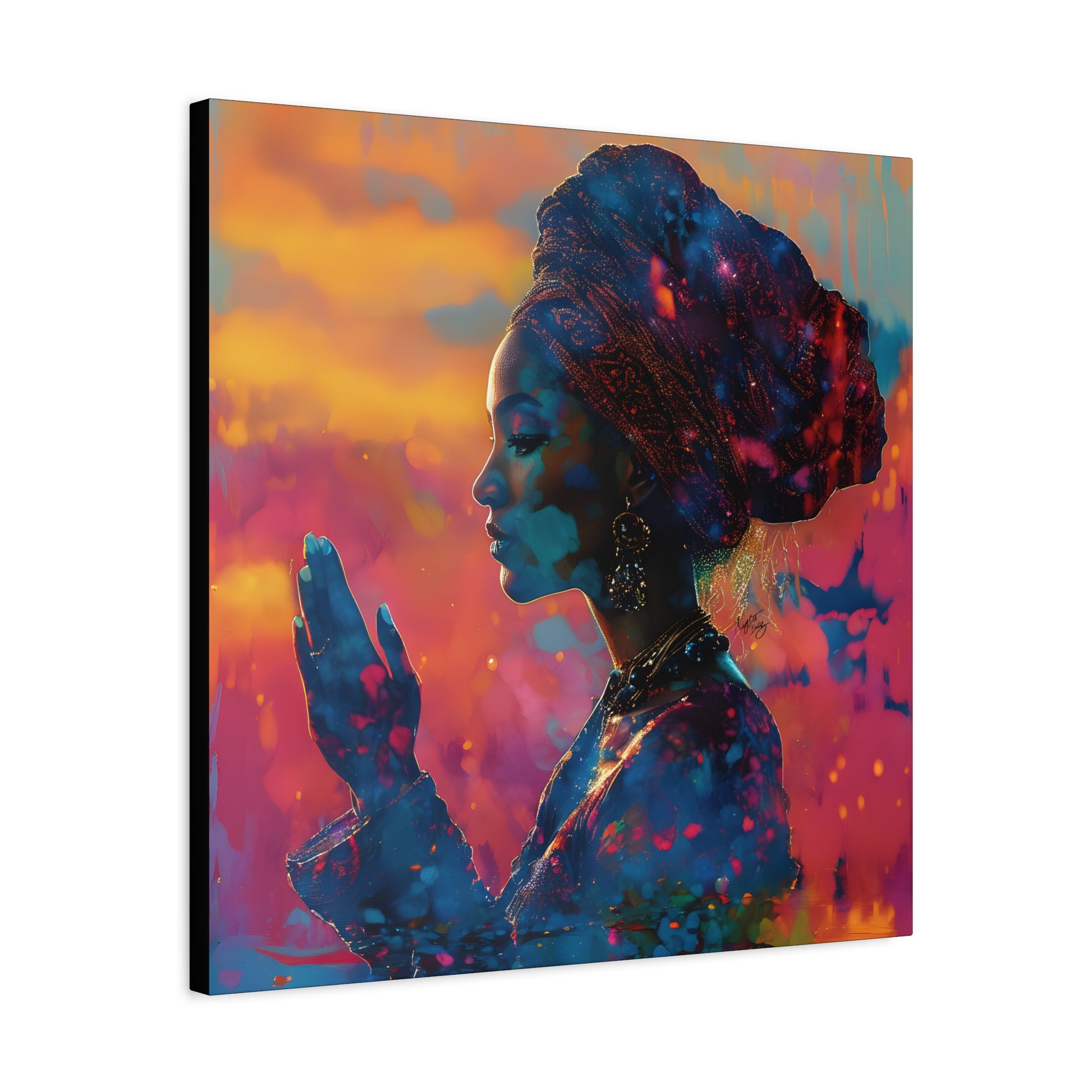 Manifest It Afrocentric Black Woman Art Canvas Wall Print - Xtreme Shopper