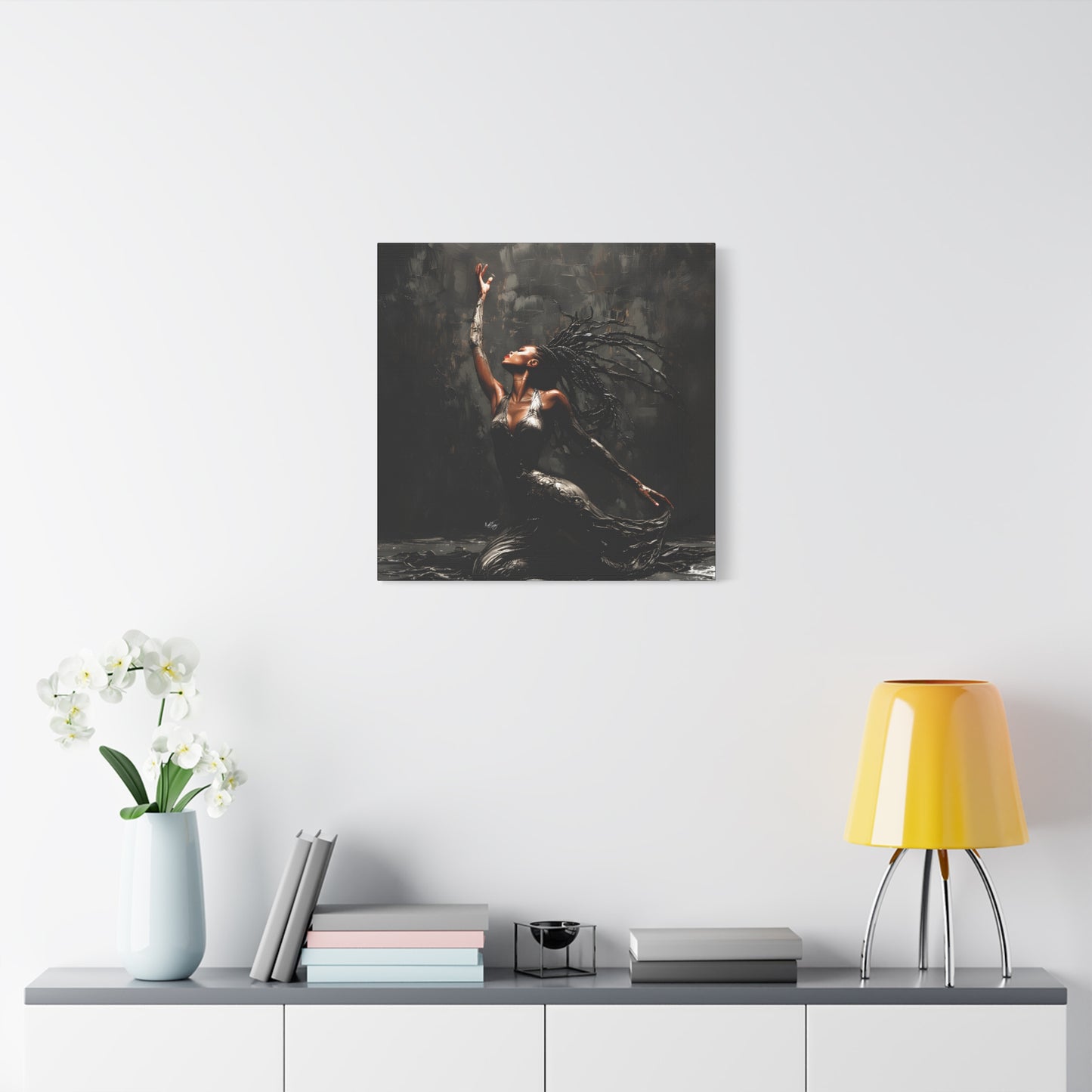 Dance In The Dark Afrocentric Black Woman Art Canvas Wall Print