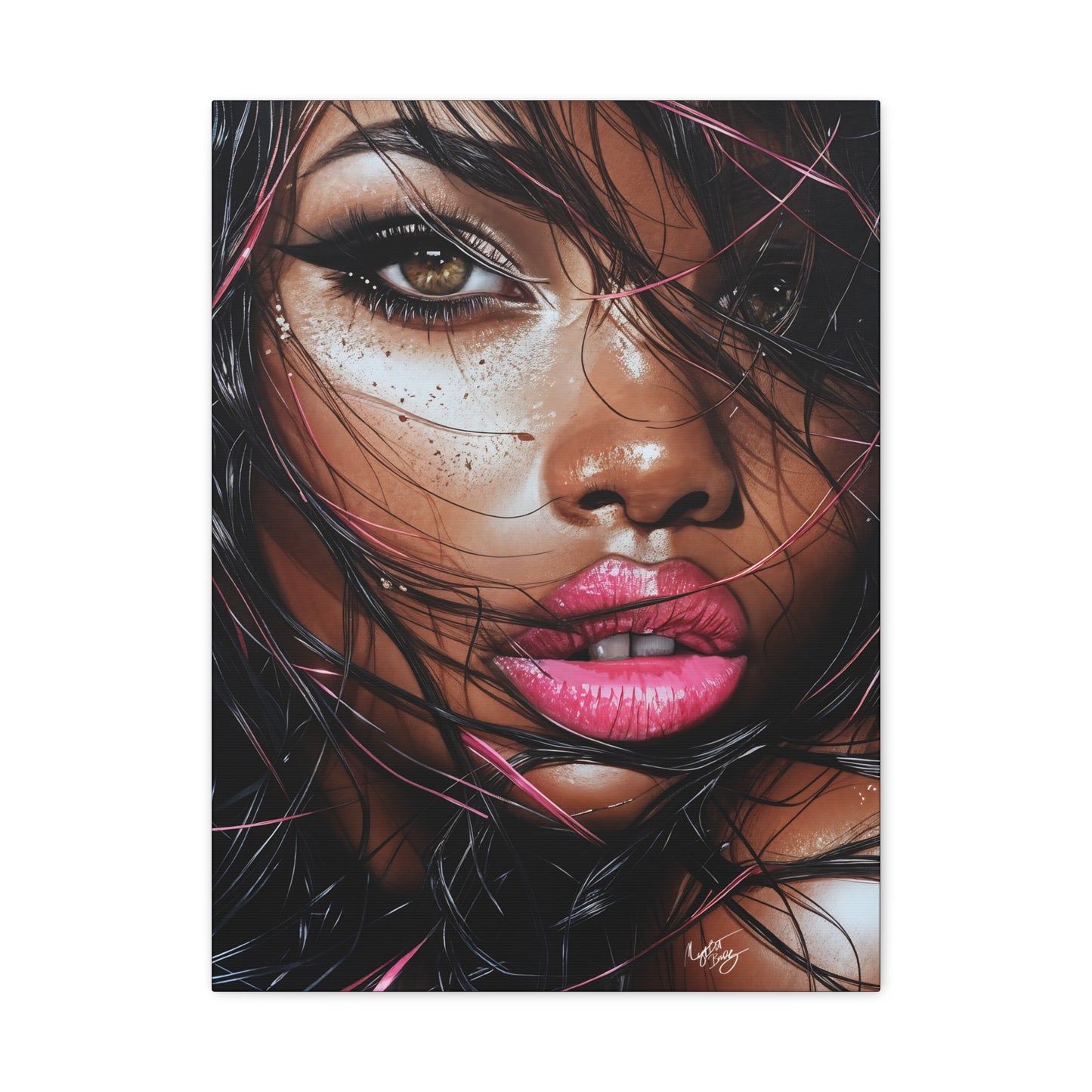 I'm Parched Afrocentric Black Woman Art Canvas Wall Print