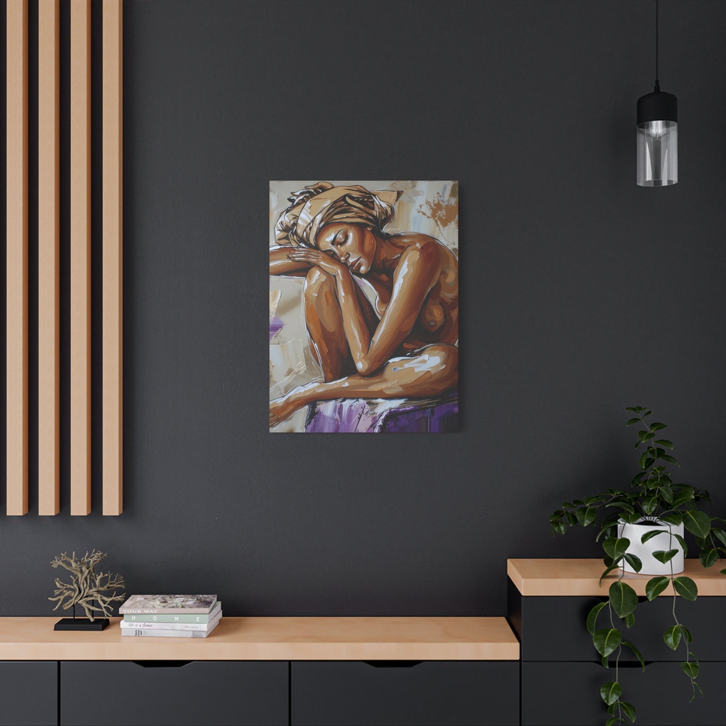 Home Alone Black Woman Art Canvas Wall Print