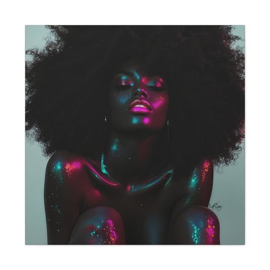 Sometimes It's A Little Hot Afrocentric Black Woman Art Canvas Wall Print