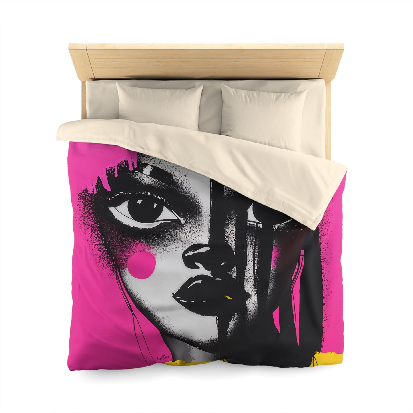 Oversized Thoughts Abstract Black Art Microfiber Duvet Cover