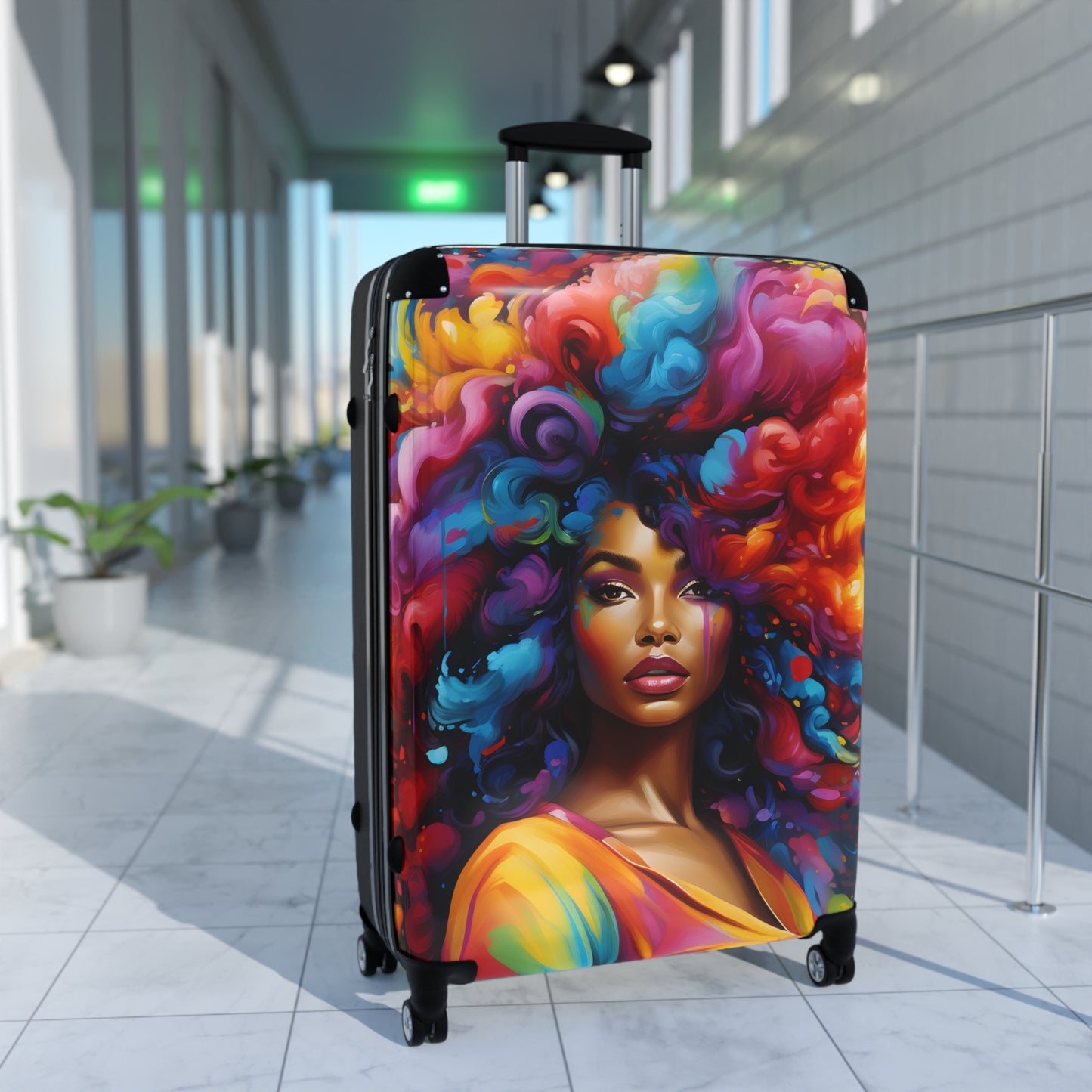 In Every Color I'm Beautiful Black Woman Art Hardshell Hardside Lockable Spinner Suitcase