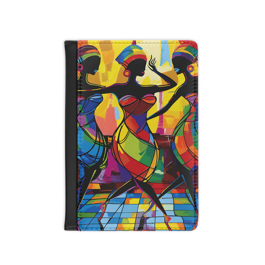 Club Trio Vegan Leather Black Art RFID Blocking Passport Cover