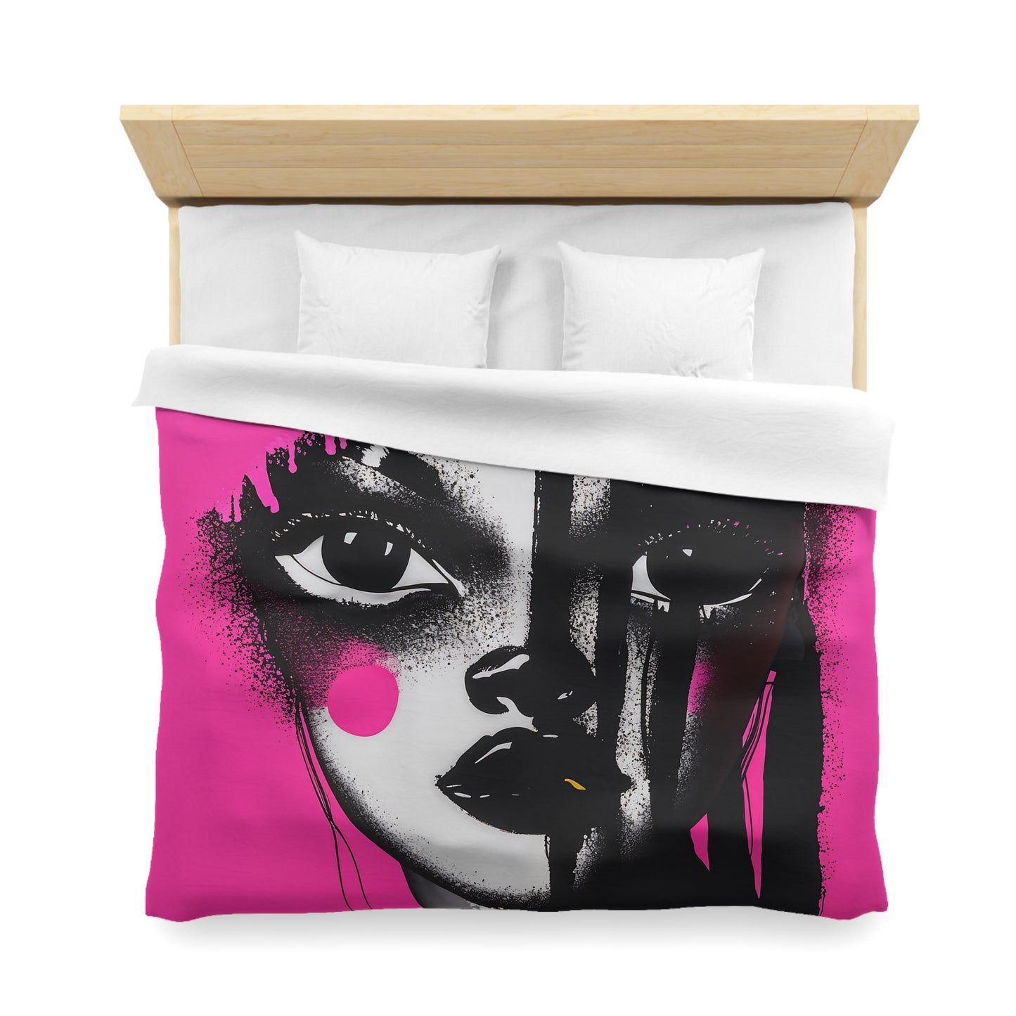 Oversized Thoughts Abstract Black Art Microfiber Duvet Cover