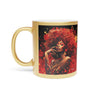 There Will Be Flowers Black Woman Abstract Art Gold Metallic Coffee Mug