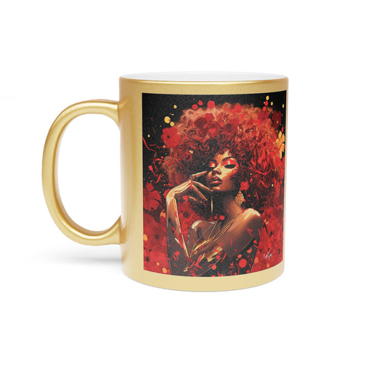 There Will Be Flowers Black Woman Abstract Art Gold Metallic Coffee Mug
