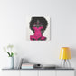 Pink Is My Color Black Woman Art Canvas Wall Print