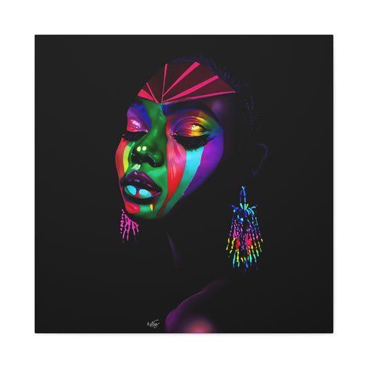 Original Makeup Black Woman Art Canvas Wall Print