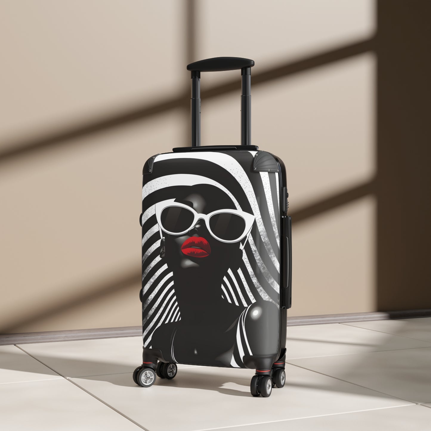 In Black And White Black Woman Art Hardshell Hardside Lockable Spinner Suitcase