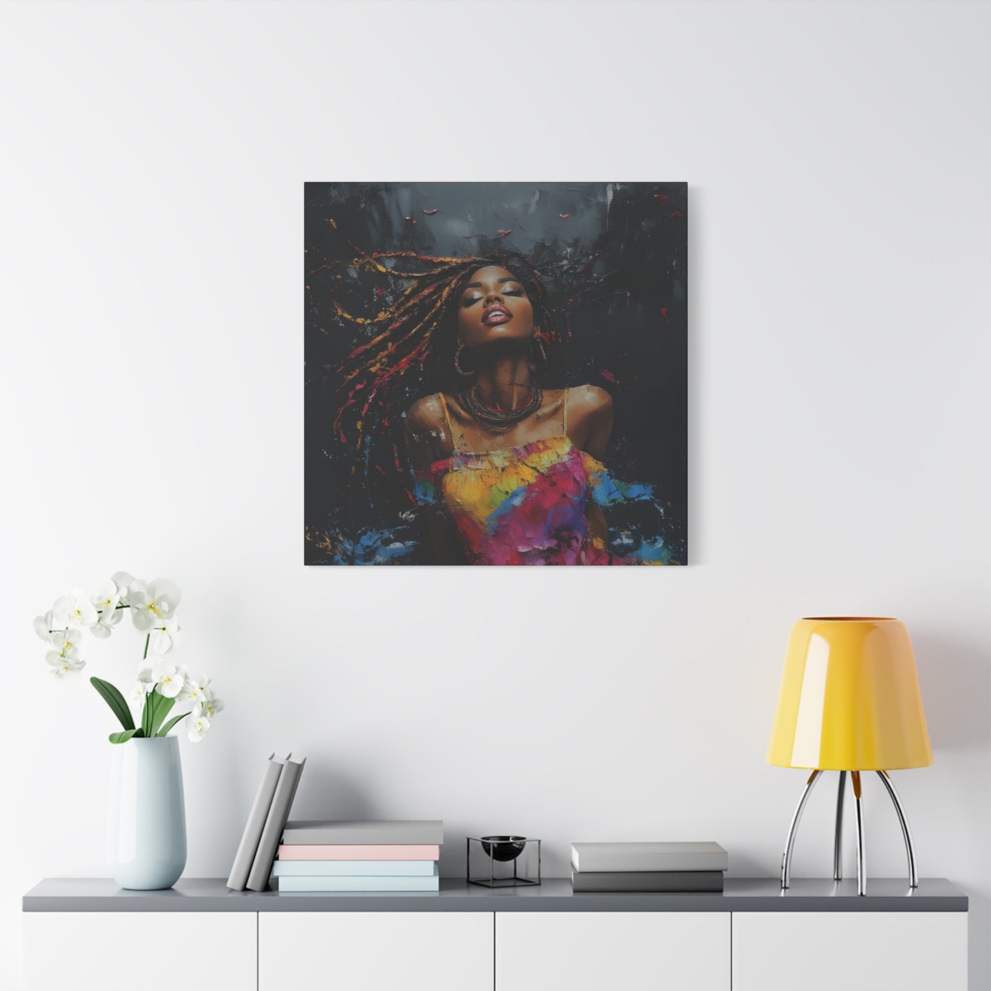 Euphoria Afrocentric Black Woman Abstract Art Canvas Wall Print - Xtreme Shopper