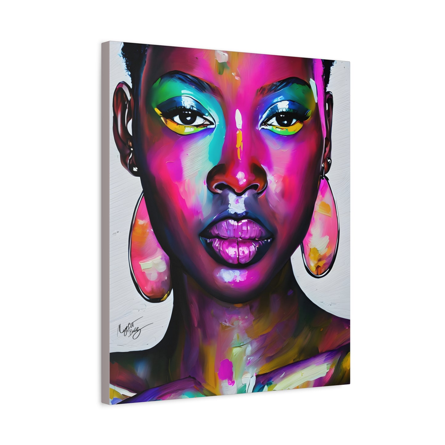 Malika Knows Afrocentric Black Woman Abstract Art Canvas Wall Print