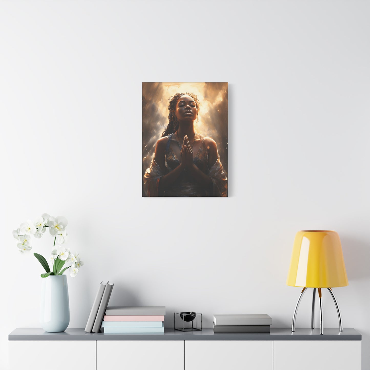 Please Listen To My Prayers Afrocentric Black Inspirational Spiritual Art Canvas Wall Print - Xtreme Shopper
