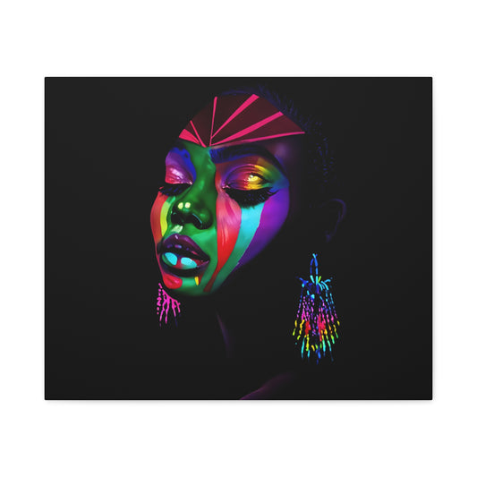 Original Makeup Black Woman Art Canvas Wall Print