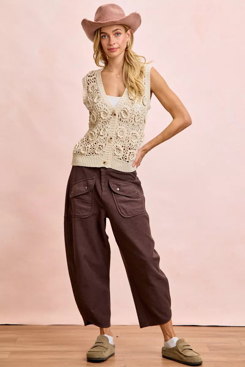 BiBi Boho Washed Terry Pants with Pockets - Xtreme Shopper