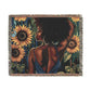 In The Garden Abstract Black Woman Afrocentric Art Woven Throw Blanket - Xtreme Shopper
