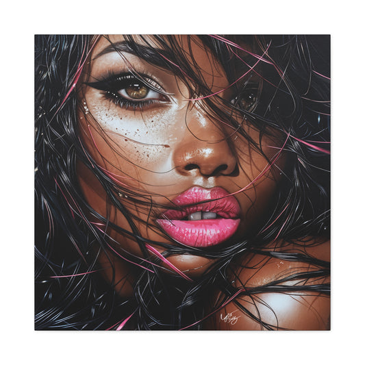 I'm Parched Afrocentric Black Woman Art Canvas Wall Print