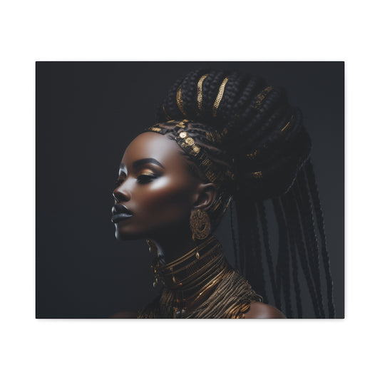 Hair Goals Afrocentric Black Woman Art Canvas Wall Print