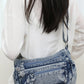 Trendy Adjustable Strap Denim Crossbody Bag