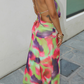 Vibrant Bloom Cowl Neck Maxi Dress