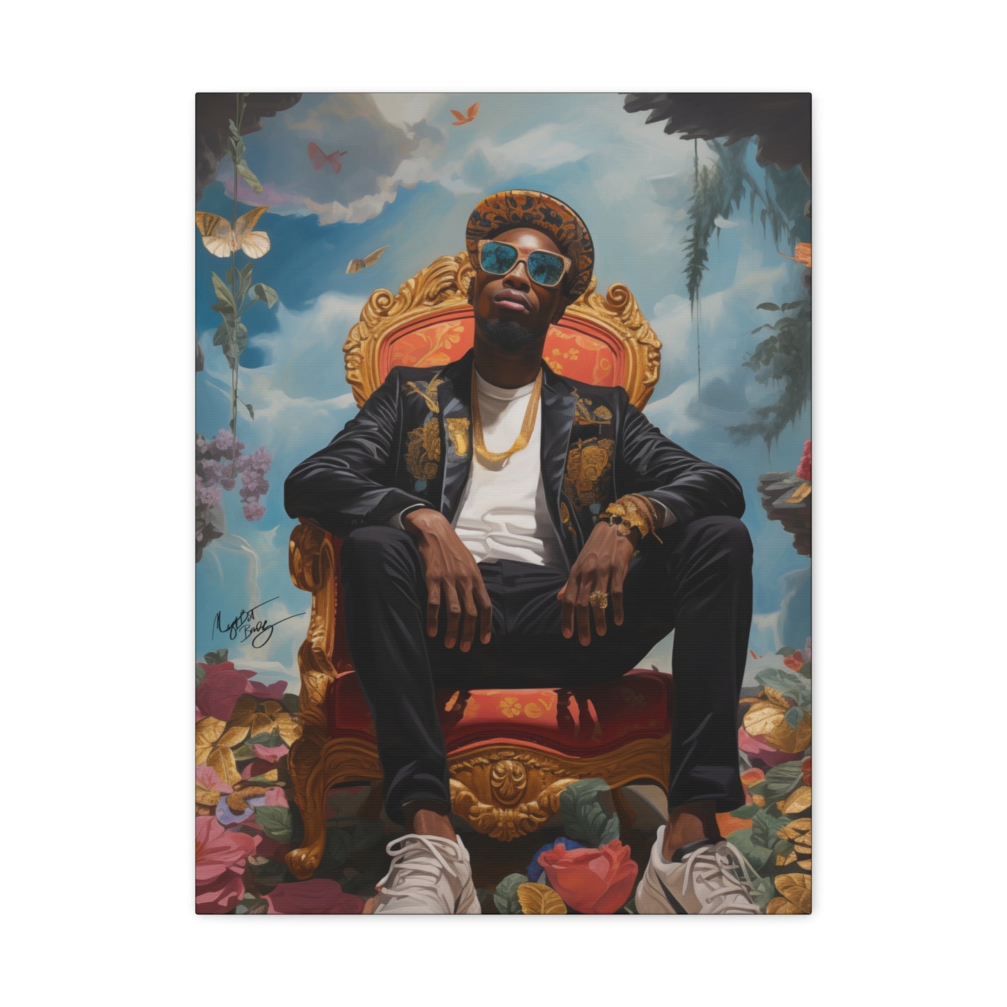 SurrealFlyism Afrocentric Black Man Art Canvas Wall Print