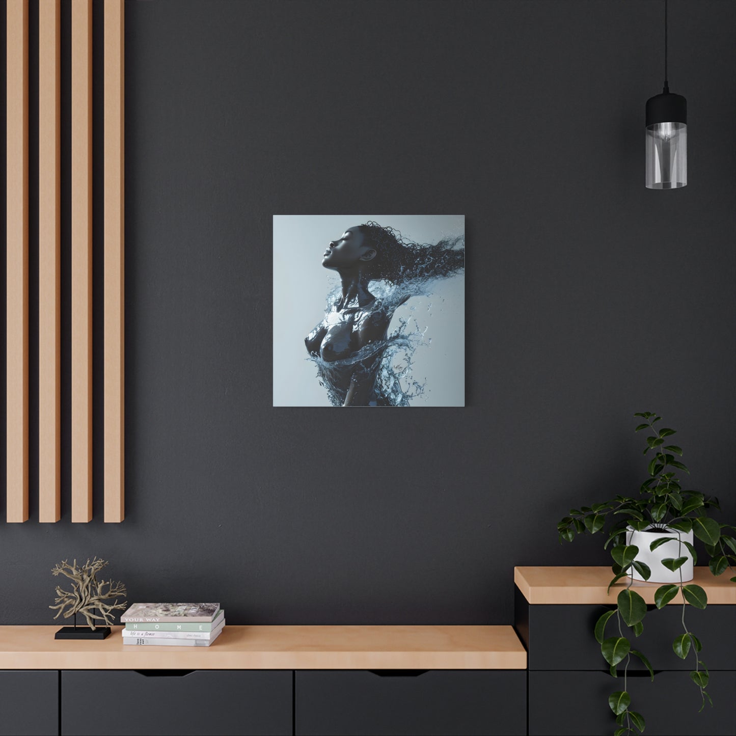 Moisturized and Unbothered Afrocentric Black Woman Art Canvas Wall Print