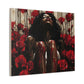 Like A Rose Black Woman Art Canvas Wall Print