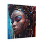 Princess Of The Past and Future Afrocentric Afrofuturism Abstract Black Artwork Canvas Wall Print