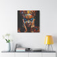 Heavy Is The Head That Wears The Crown Afrocentric Black Woman Abstract Art Canvas Wall Print