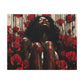 Like A Rose Black Woman Art Canvas Wall Print