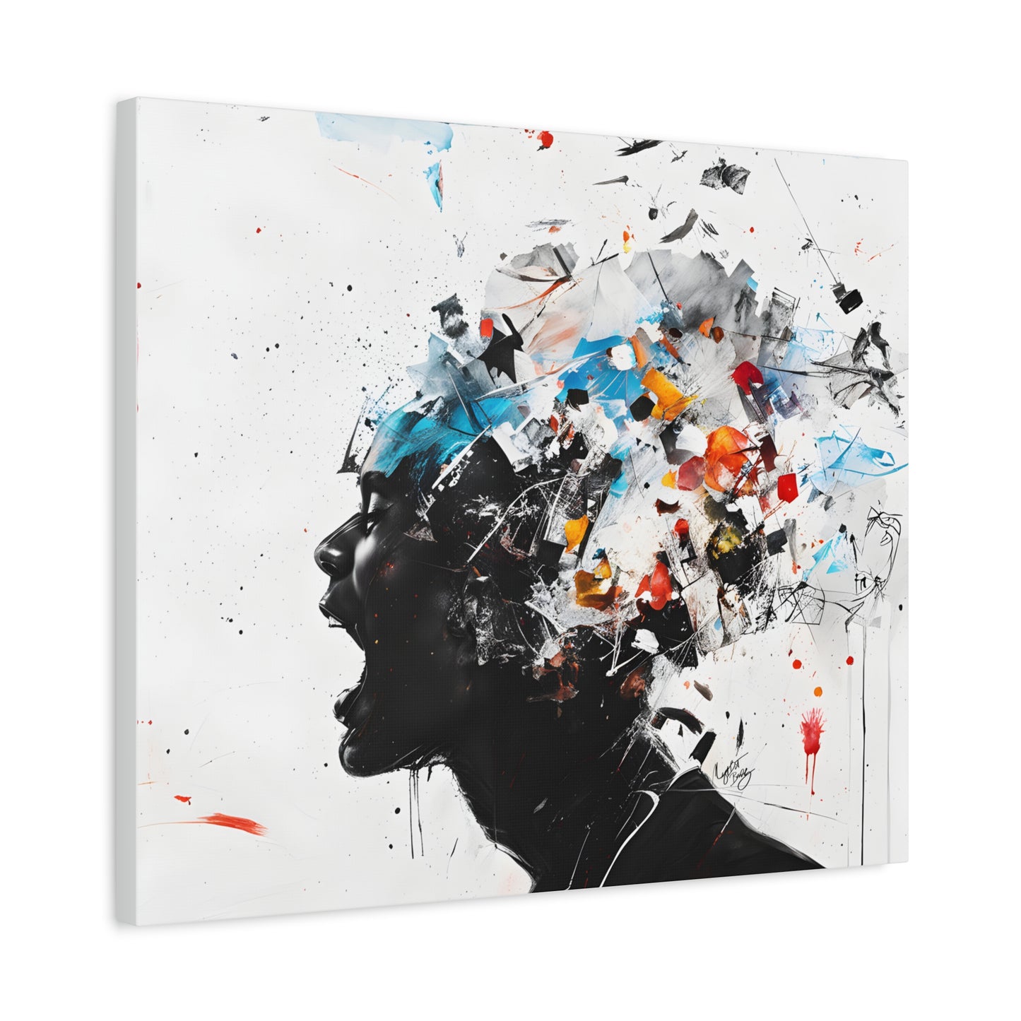 Frustration Afrocentric Black Art Canvas Wall Print