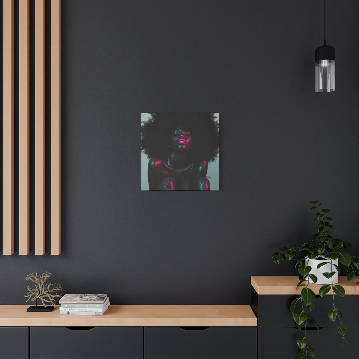 Sometimes It's A Little Hot Afrocentric Black Woman Art Canvas Wall Print