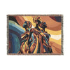 At Peace Abstract Black Woman Afrocentric Art Woven Throw Blanket - Xtreme Shopper