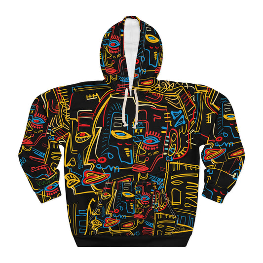 Face to Face Abstract Art Unisex Pullover Hoodie Sweatshirt