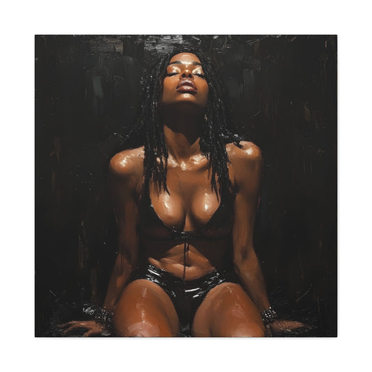 At The End Of The Day Afrocentric Black Woman Art Canvas Wall Print