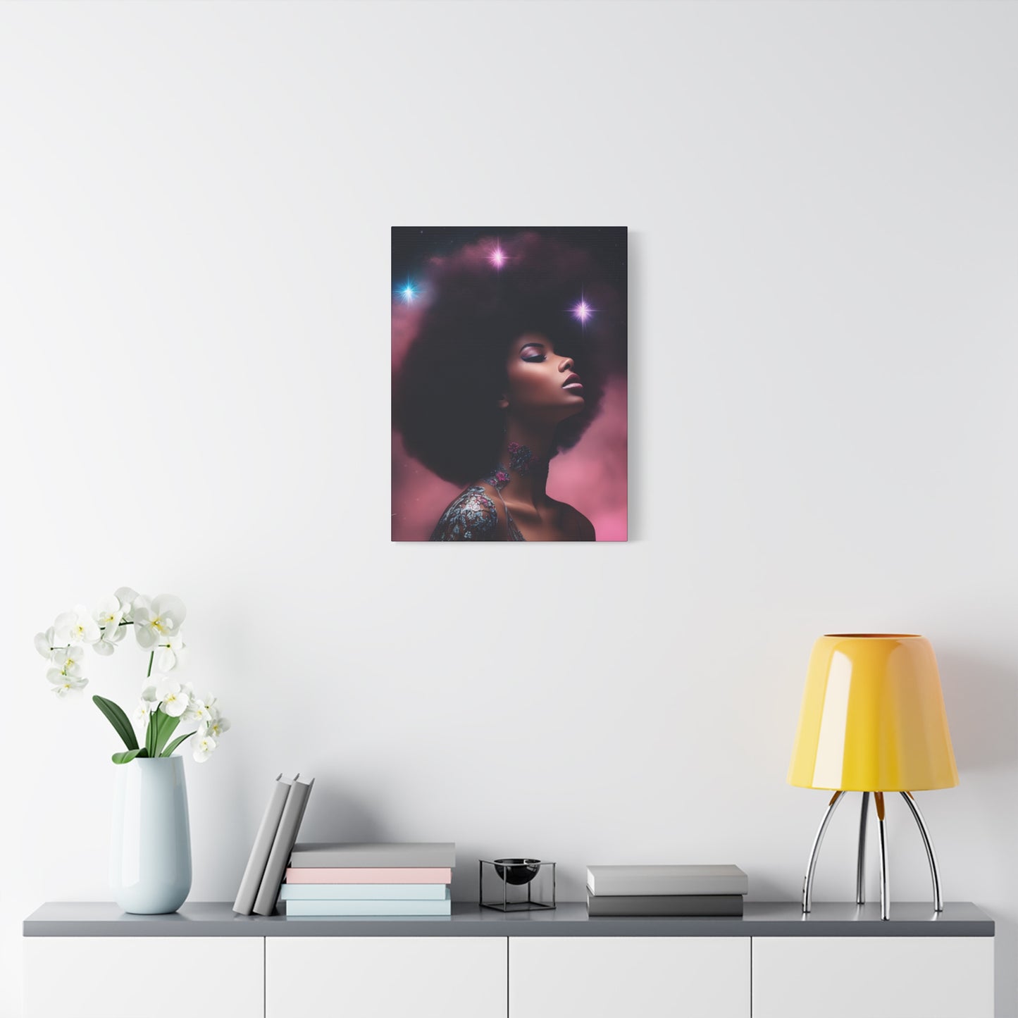 An Afrocentric Universe Fantasy Black Woman Canvas Wall Print
