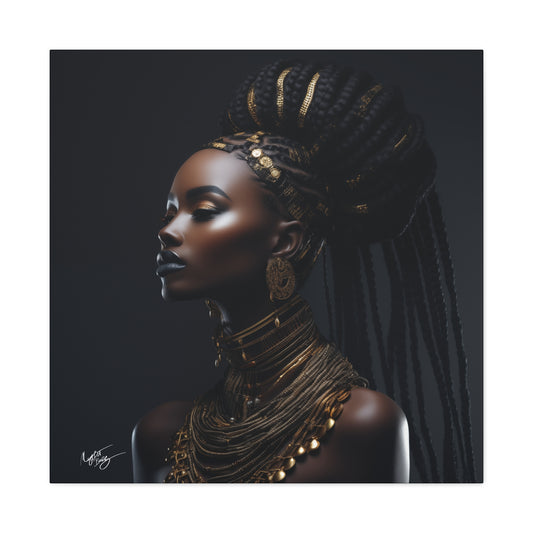 Hair Goals Afrocentric Black Woman Art Canvas Wall Print