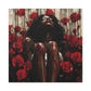 Like A Rose Black Woman Art Canvas Wall Print