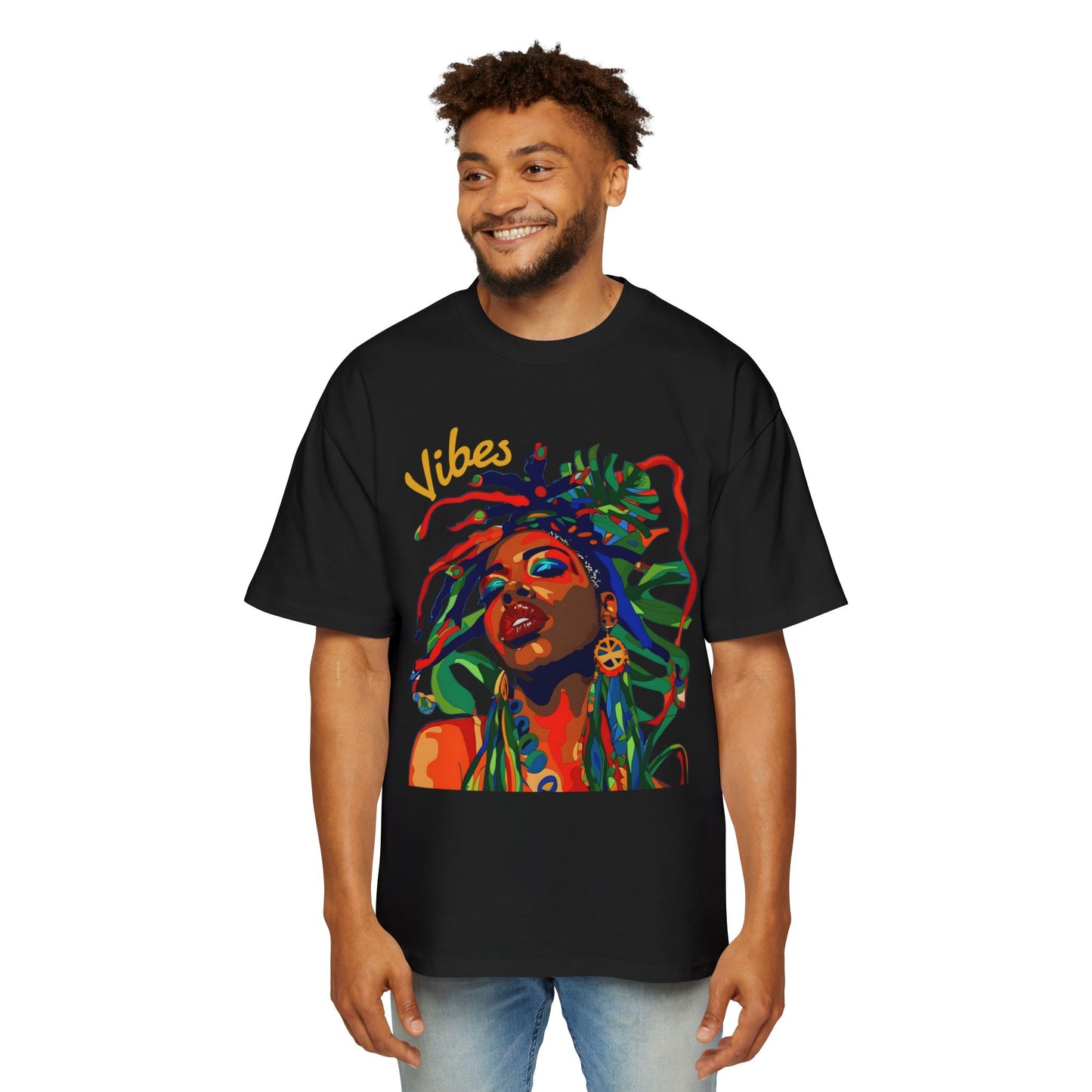 Vibes - I'm Feeling It Streetwear Unisex Heavyweight Cotton Oversized T-Shirt