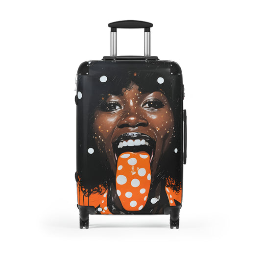 Gossip Girl Black Woman Art Hardshell Hardside Lockable Spinner Suitcase