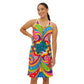 It's Groovy Vibrant Abstract Psychedelic Print Comfort Stretch Racerback Dress