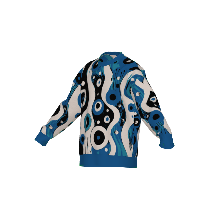 Surrelistic Swirling Circles Crewneck Sweater - Xtreme Shopper