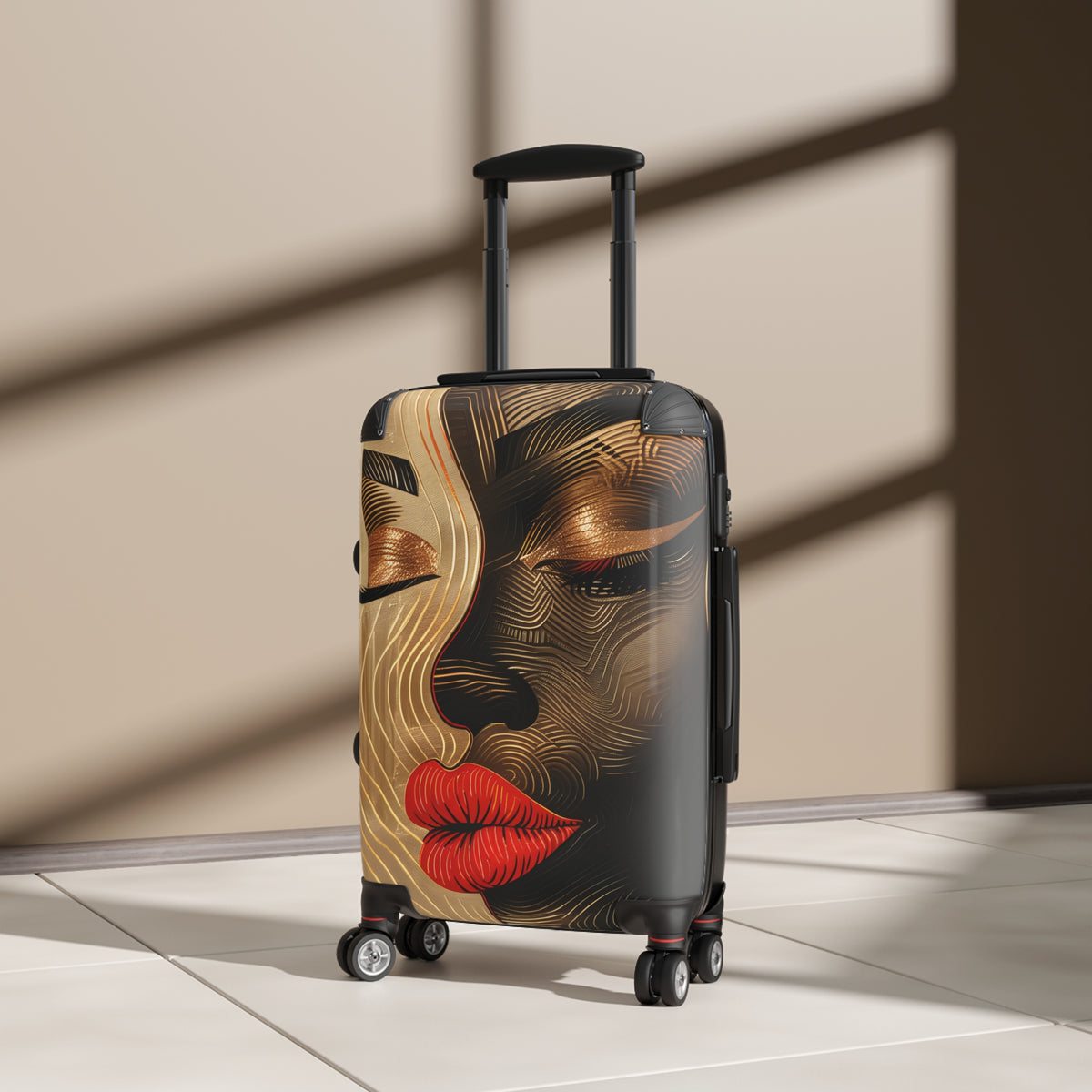 Peaceful Days Black Woman Art Hardshell Hardside Lockable Spinner Suitcase