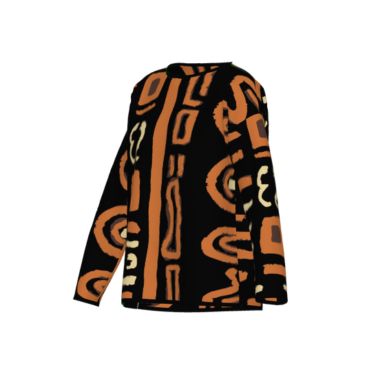 Afrocentric Pattern Crewneck Knit Women's Sweater