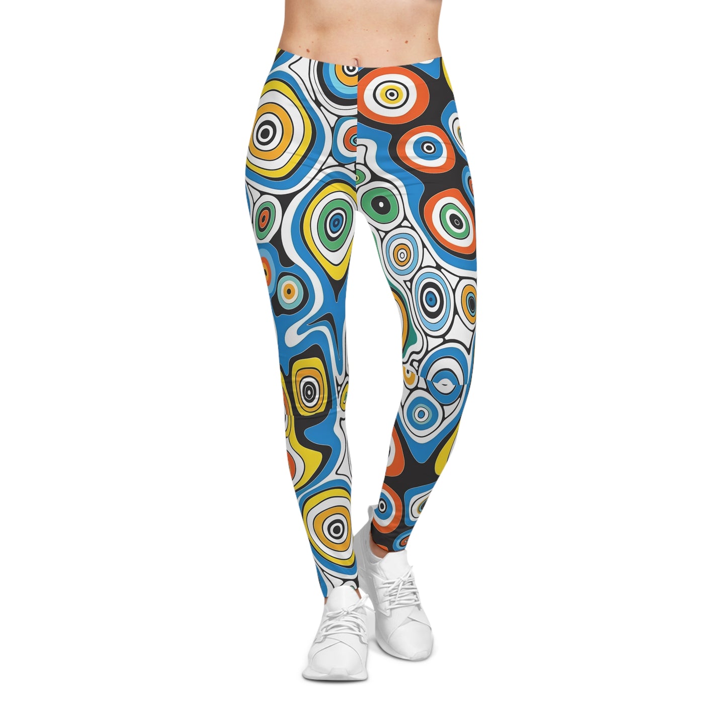 Multicolor Psychedelic Swirl Printed Yoga Pants Leggings