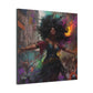 Flee To Freedom Afrocentric Abstract Black Woman Fantasy Alternative History Art Canvas Wall Print
