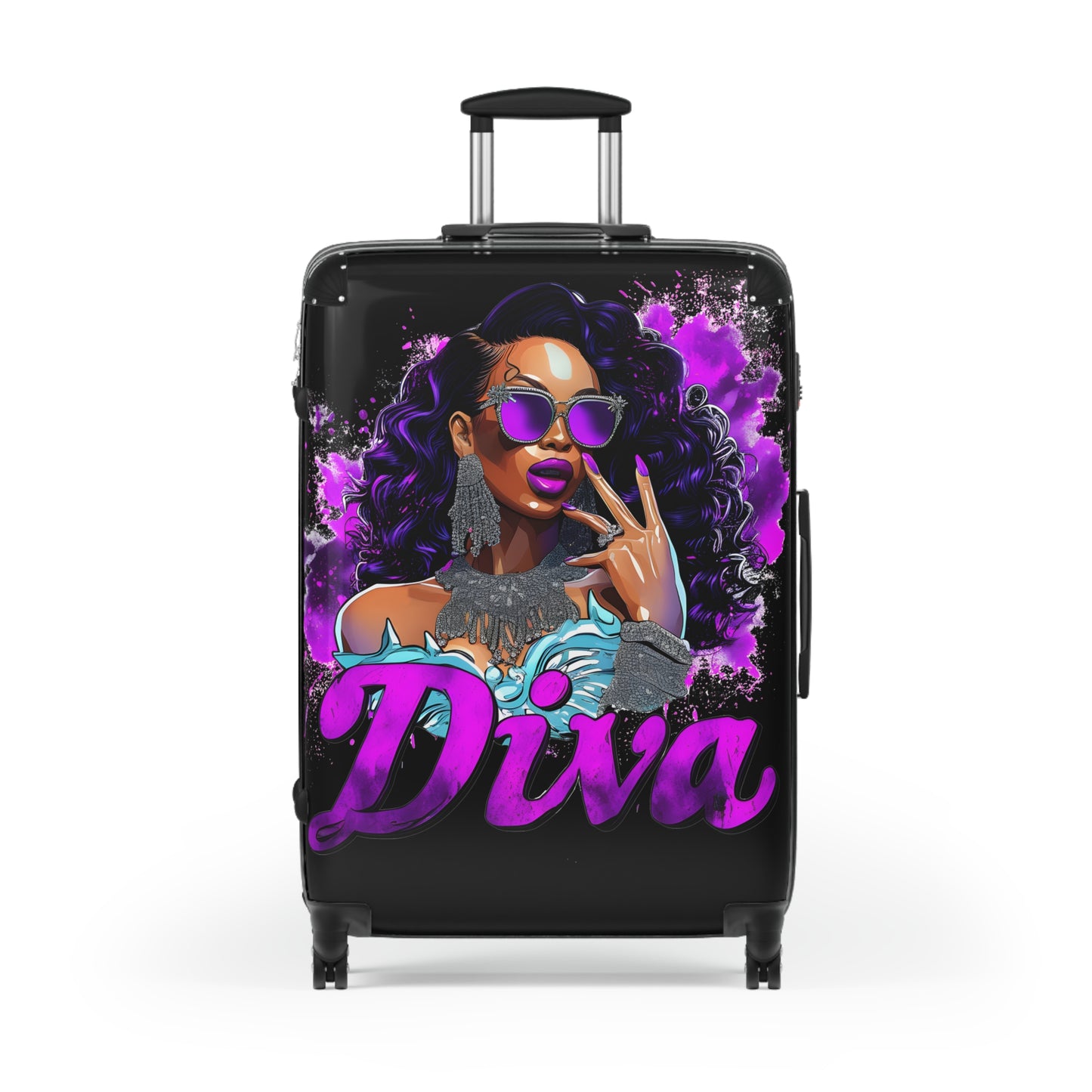 Diva Black Woman Art Hardshell Hardside Lockable Spinner Suitcase