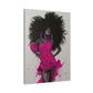 Model Perfect In Pink — Afrocentric Inspirational Black Woman Canvas Wall Art