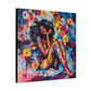 Flowers Blooming Everywhere Afrocentric Black Abstract Art Canvas Wall Print